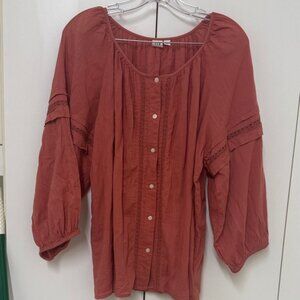 GAP Rust Blouse with Button Detail